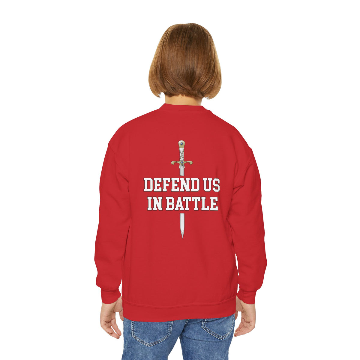 Saint Michael Defend Us Youth Crewneck