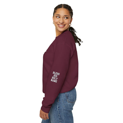 Bless His Holy Name Crewneck - Wine