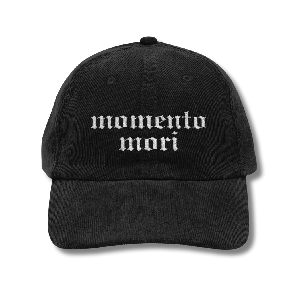 Memento Mori Embroidered Corduroy Baseball Hat