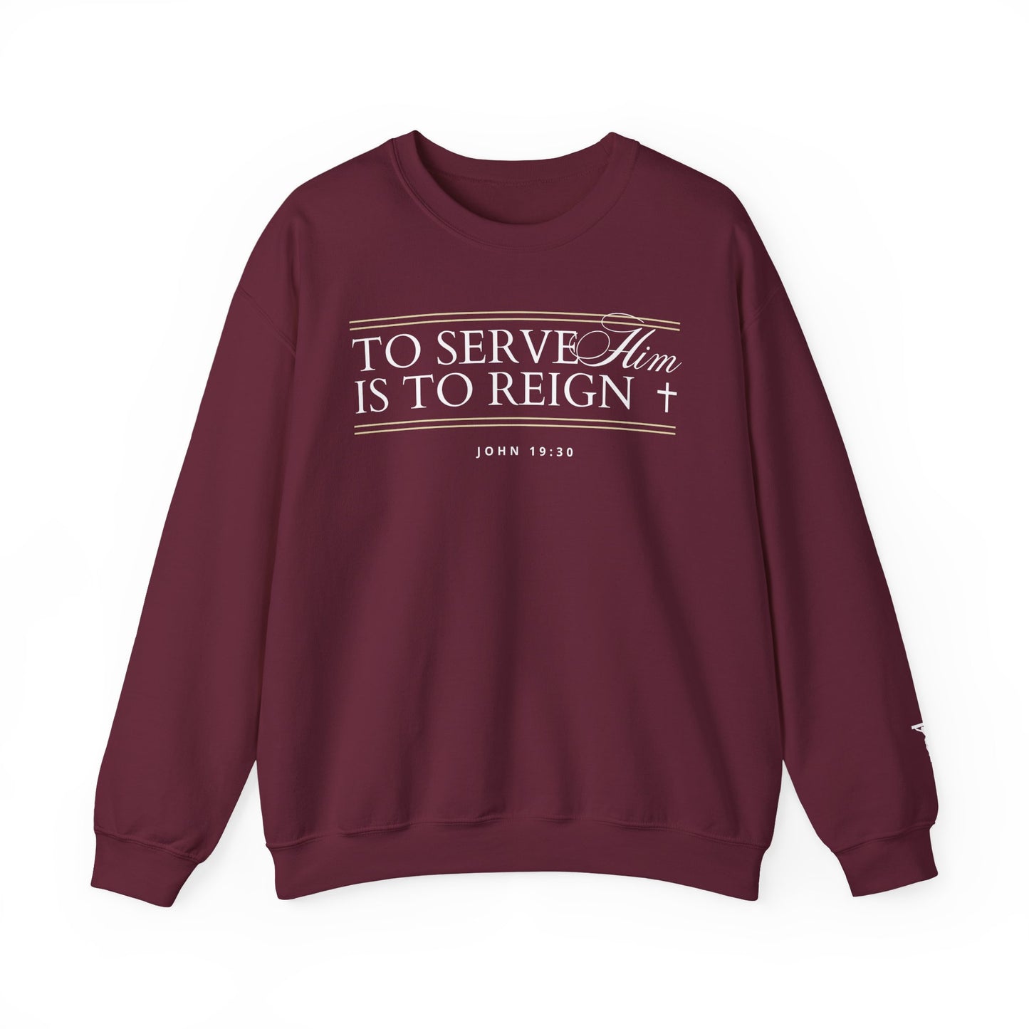 To Serve Him is to Reign Crewneck - Wine