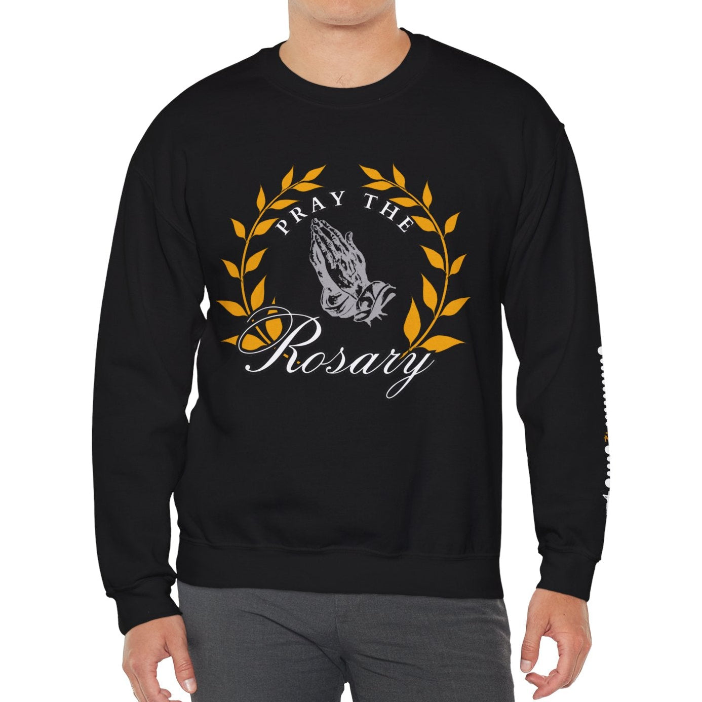 Pray the Rosary - Rosary Crewneck - Black