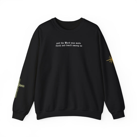 The Word Became Flesh Christmas Crewneck - Black
