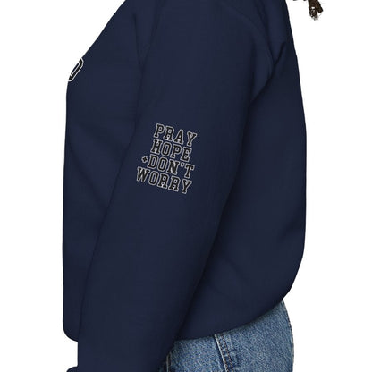 Saint Padre Pio Pray For Us Crewneck - Navy