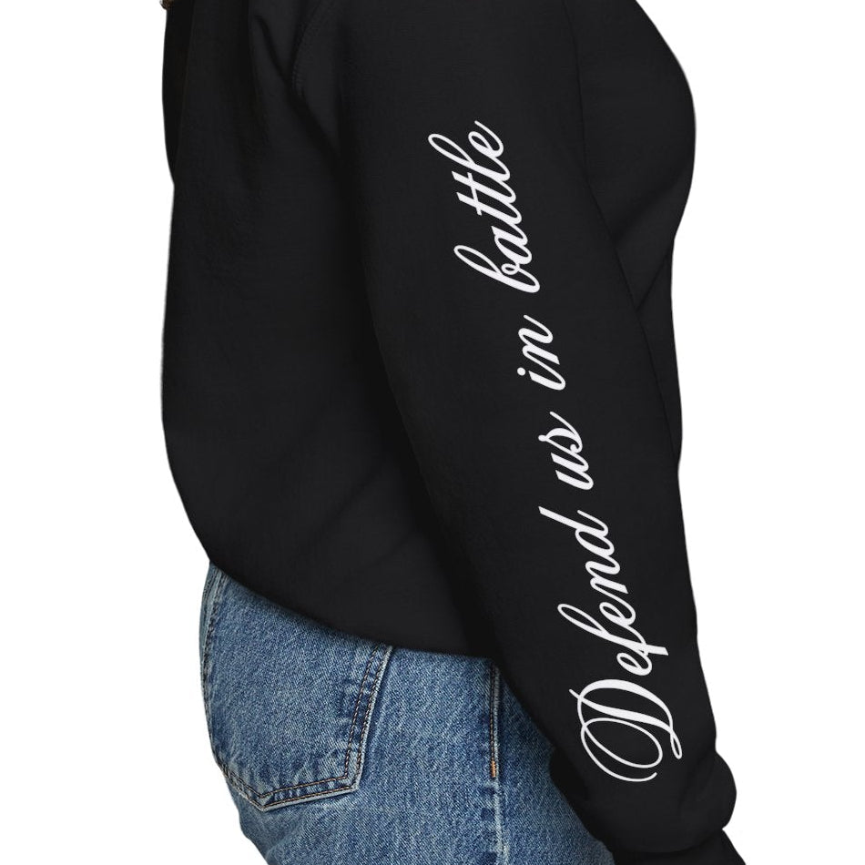 Saint Michael Defend us in battle Crewneck - Black