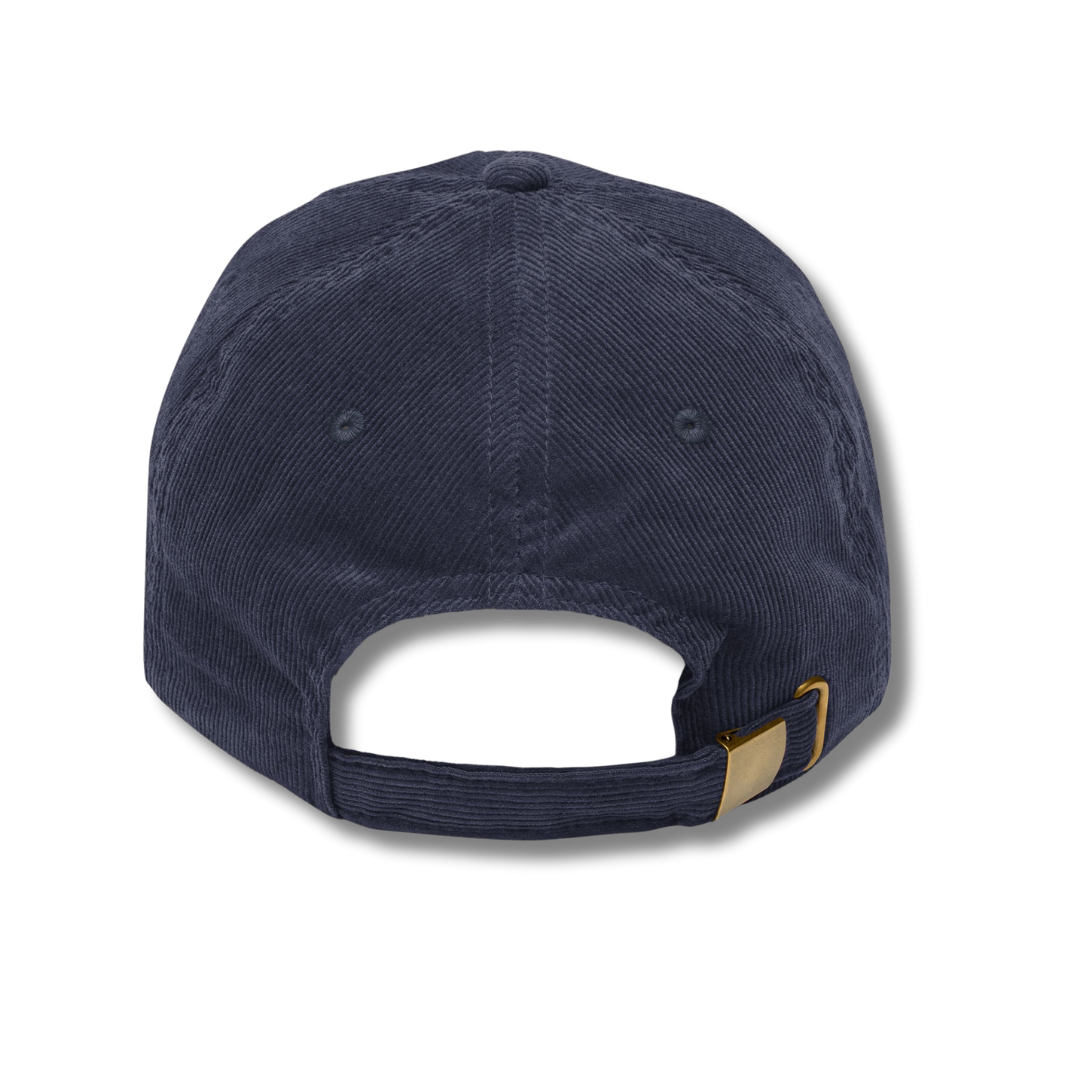 Pray the Rosary Embroidered Corduroy Baseball Hat - Navy