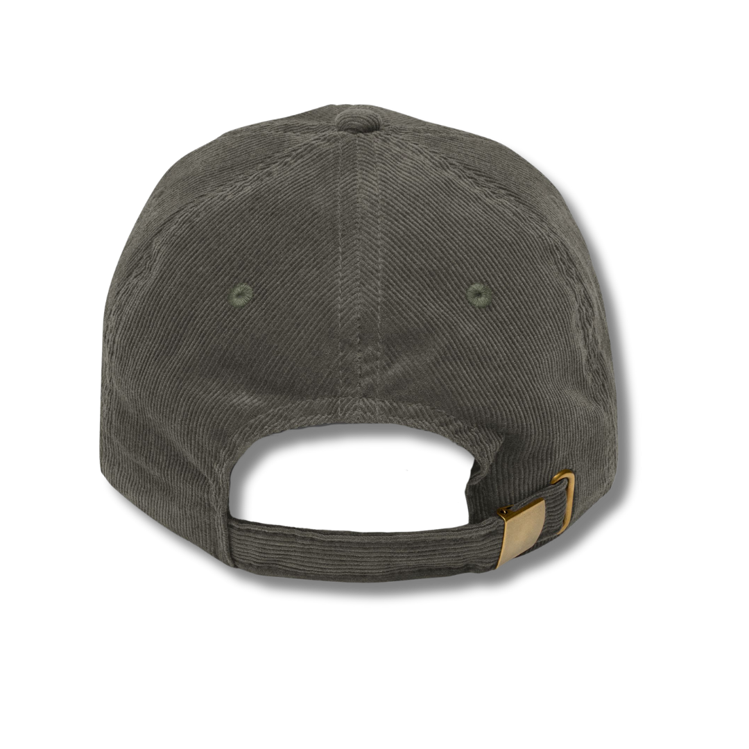 Tandem Vincemus Embroidered Corduroy Baseball Hat - Olive