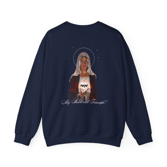 ‘My Heart Will Triumph’ Blessed Mother Crewneck