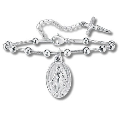 Grace & Guidance Rosary Bracelet - Silver