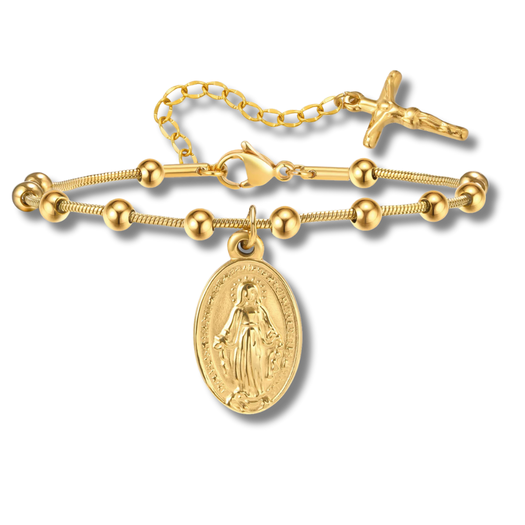 Grace & Guidance Rosary Bracelet - Gold