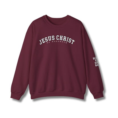 Bless His Holy Name Crewneck - Wine