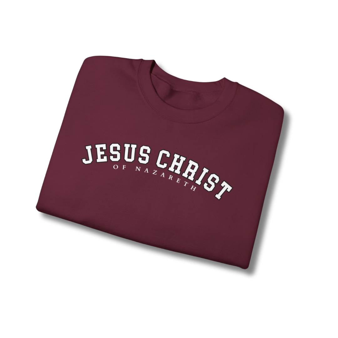 Bless His Holy Name Crewneck - Wine