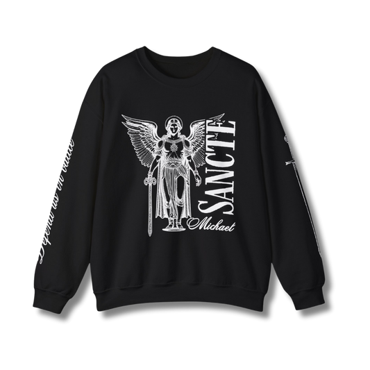 Saint Michael Defend us in battle Crewneck - Black