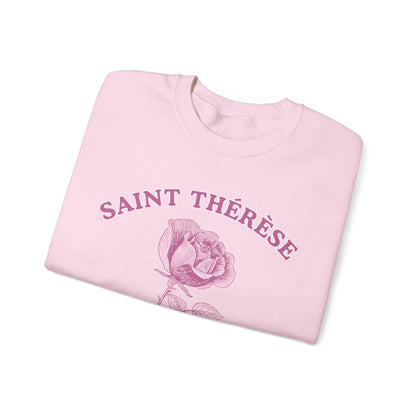Saint Thérèse Little Flower Crewneck - Pink