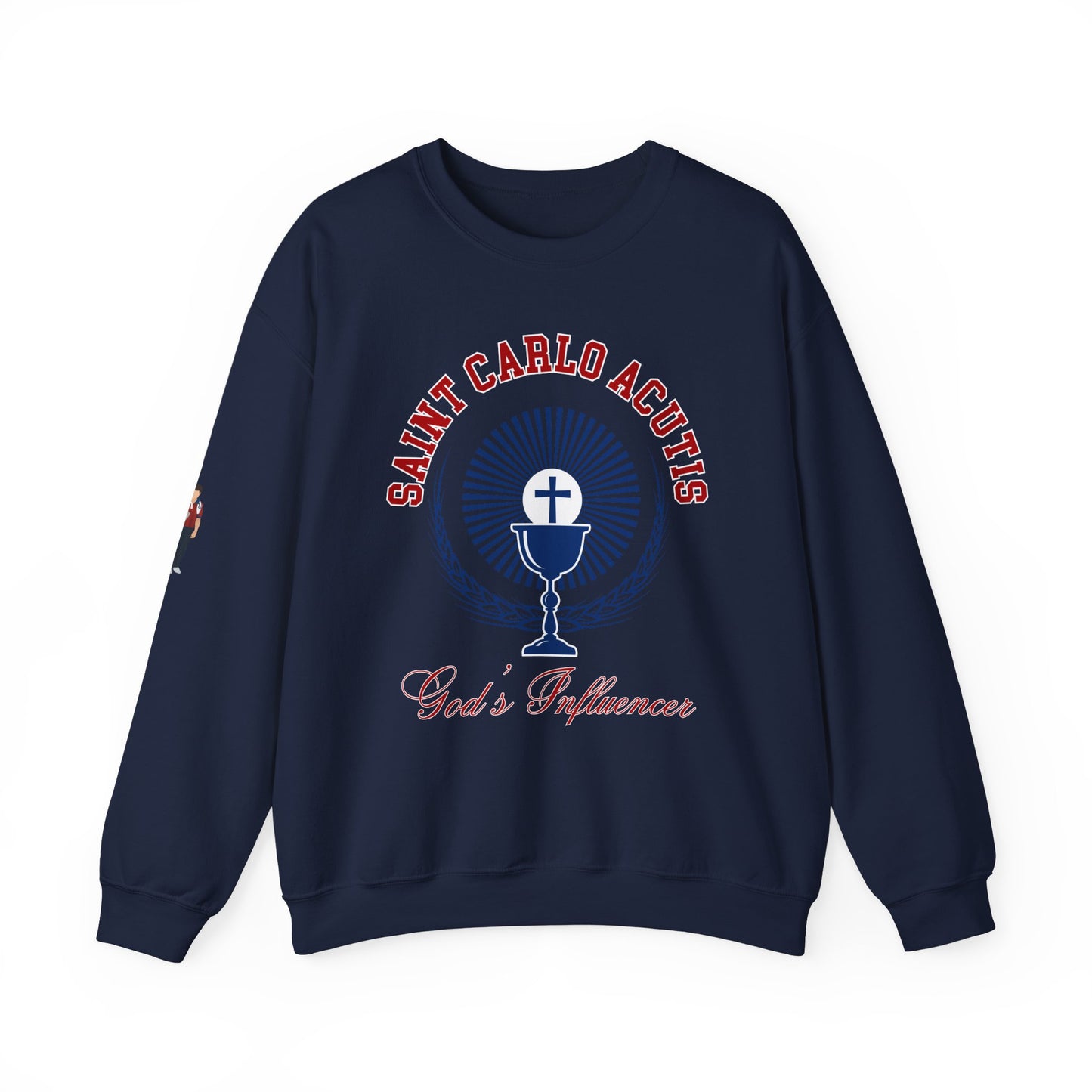 Saint Carlo Acutis God's Influencer Crewneck - Navy