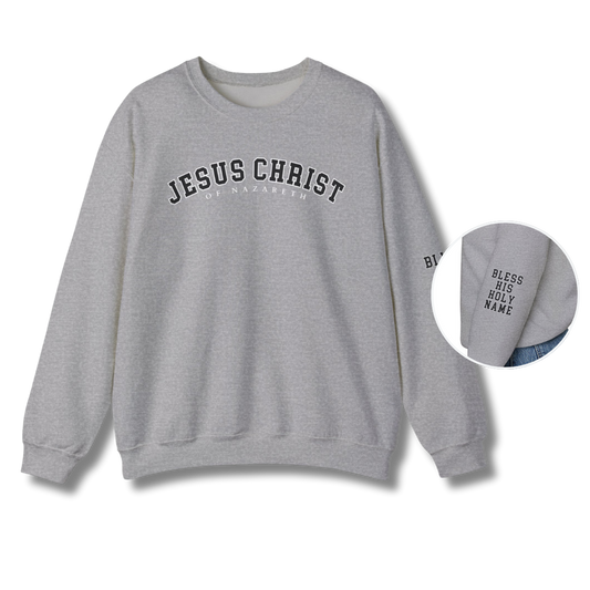 Bless His Holy Name Crewneck - Sport Grey