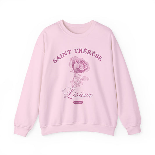 Saint Thérèse Little Flower Crewneck - Pink