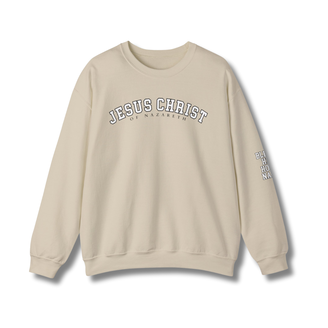 Bless His Holy Name Crewneck - Sand