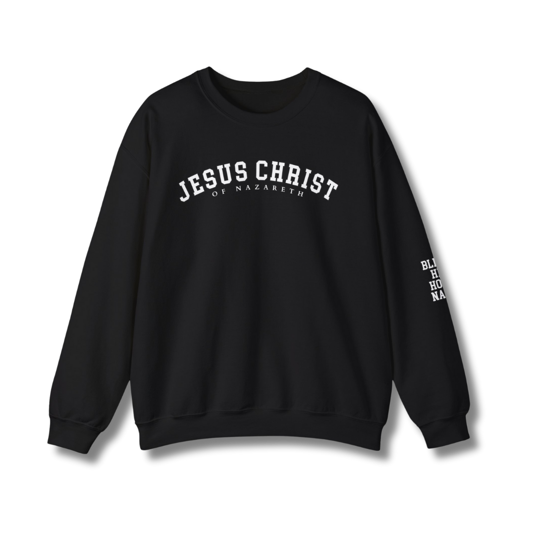 Bless His Holy Name Crewneck - Black