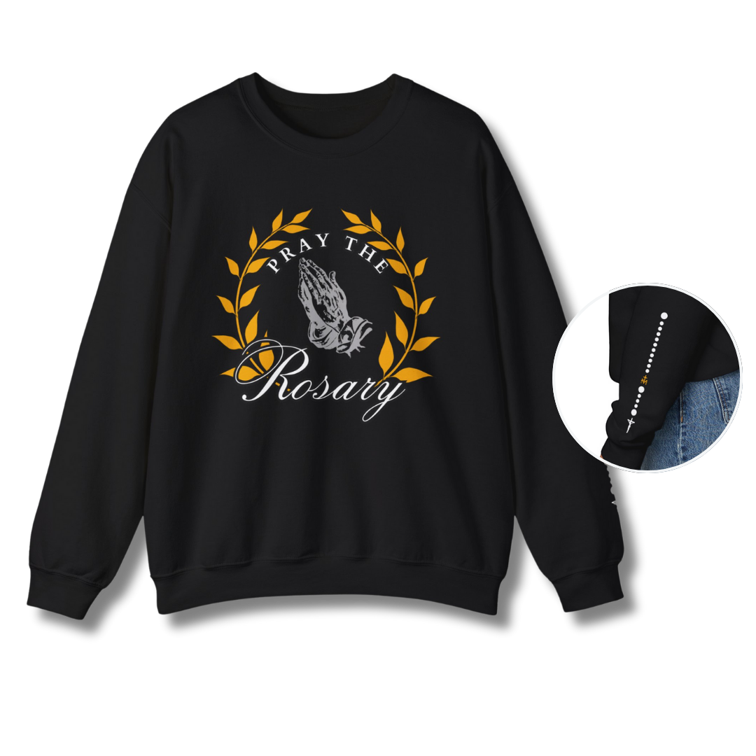 Pray the Rosary - Rosary Crewneck - Black
