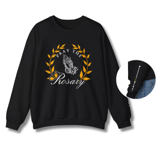 Pray the Rosary - Rosary Crewneck - Black